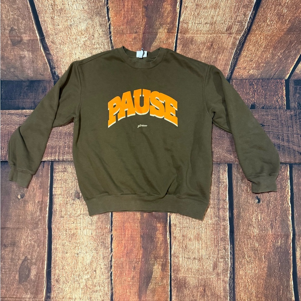 H&M “Pause” Olive Sweater | Men’s L